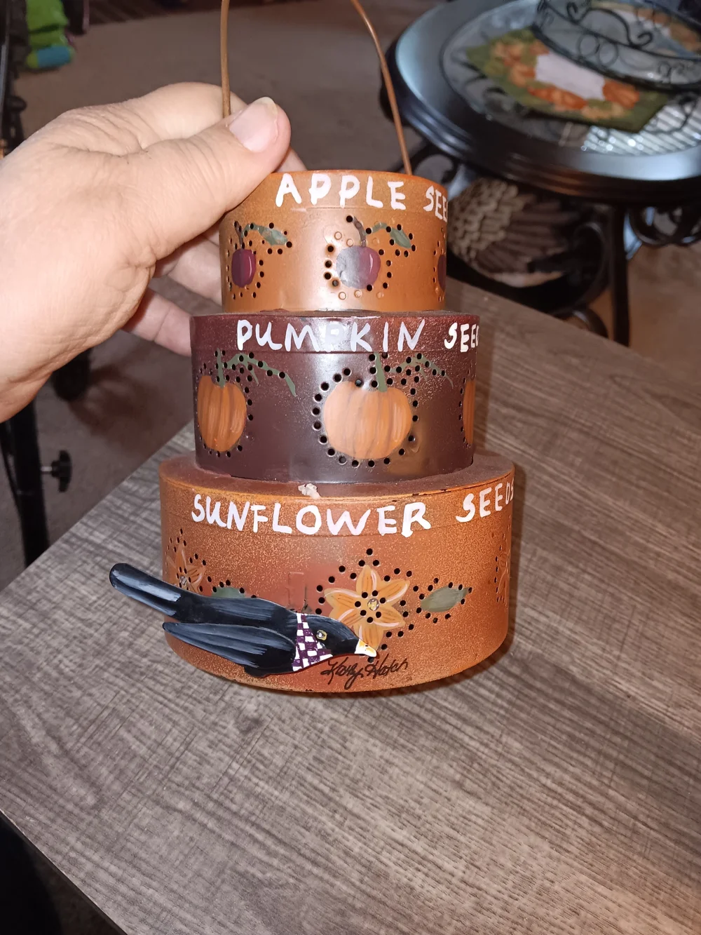 Orange & Brown Stackable Seed Canister Lantern